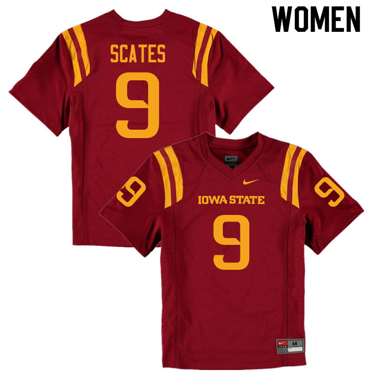 Women #9 Joe Scates Iowa State Cyclones College Football Jerseys Sale-Cardinal - Click Image to Close
